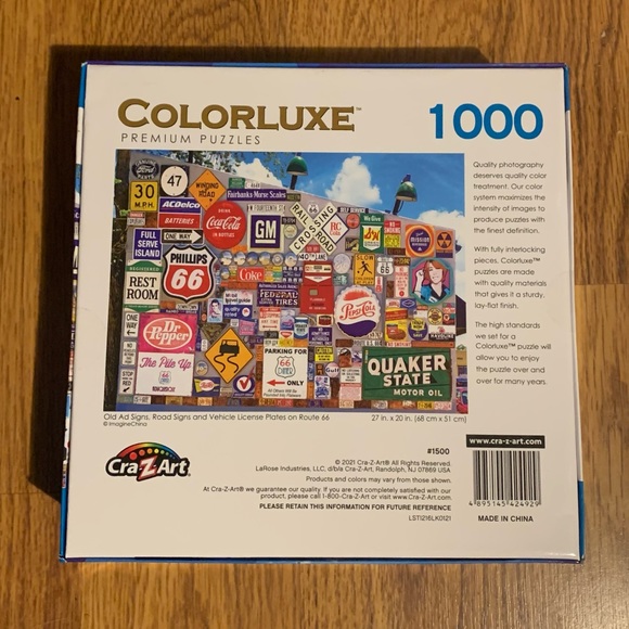 Brand New Sealed 1000 Pc Colorluxe old Ad Signs/Road Signs on Route 66 - Picture 2 of 2